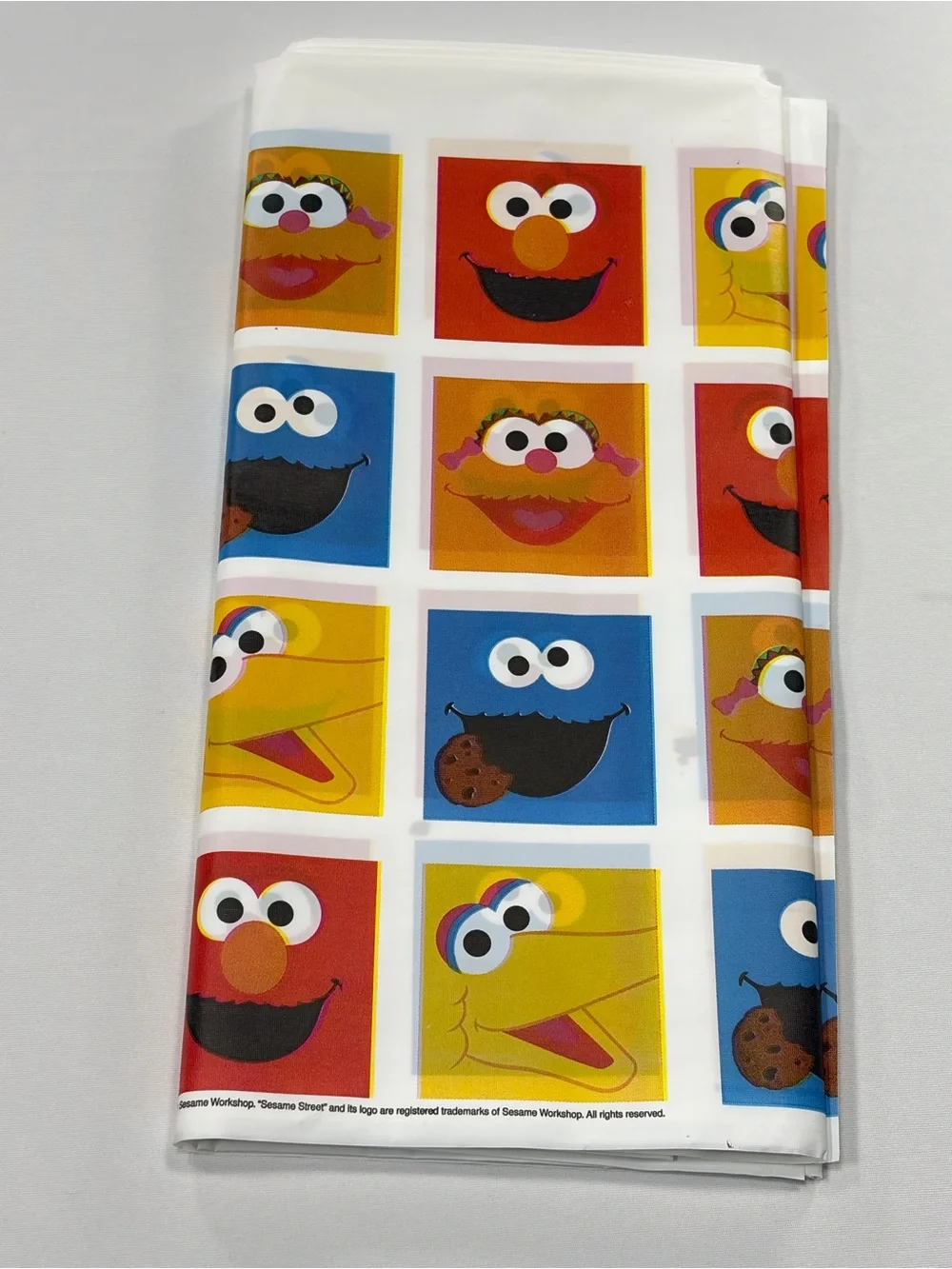 NWT Vintage Sesame Street Plastic Table Cover Party Decor 54x96 Elmo Cookie